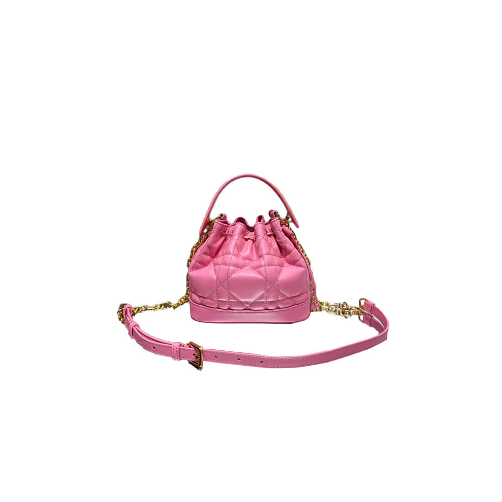 Dior Small Dior Jolie Bucket Bag in Cherry Pink - Replica Luxury Bags™