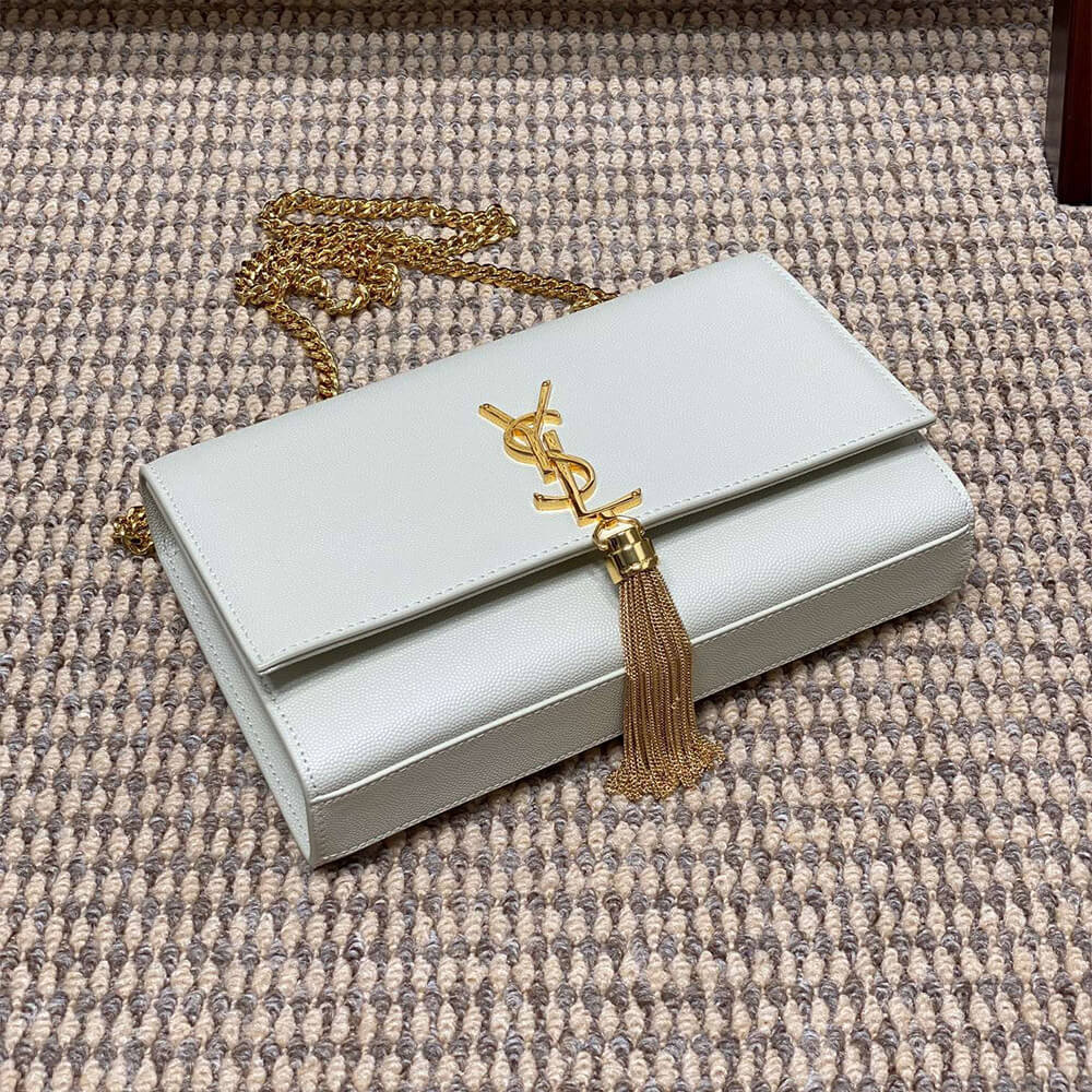 YSL Kate Medium Tassel Bag in Grain De Poudre Embossed Leather - Replica Luxury Bags™