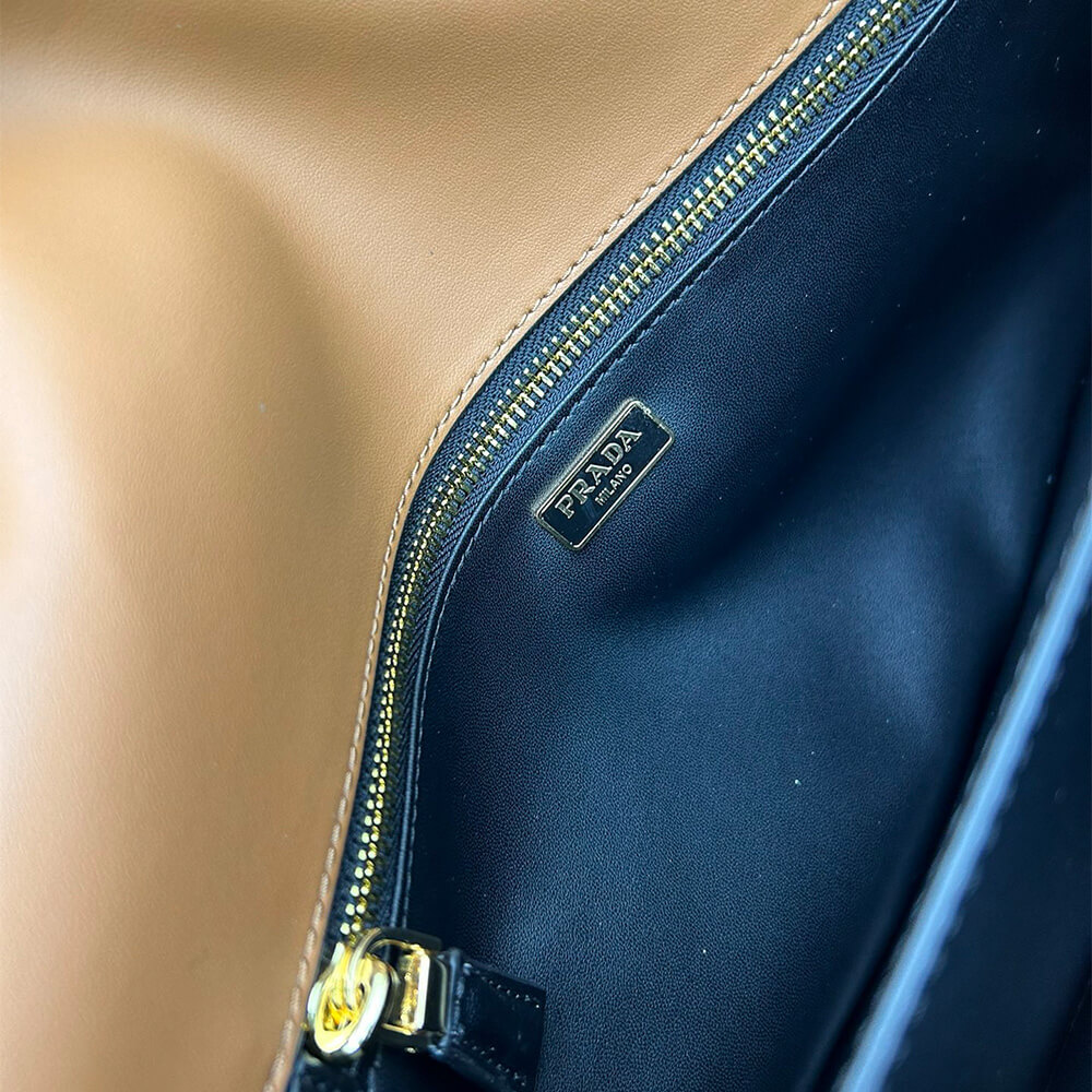 Prada Soft Sound Large Leather Shoulder Bag with Charms - Replica Luxury Bags™