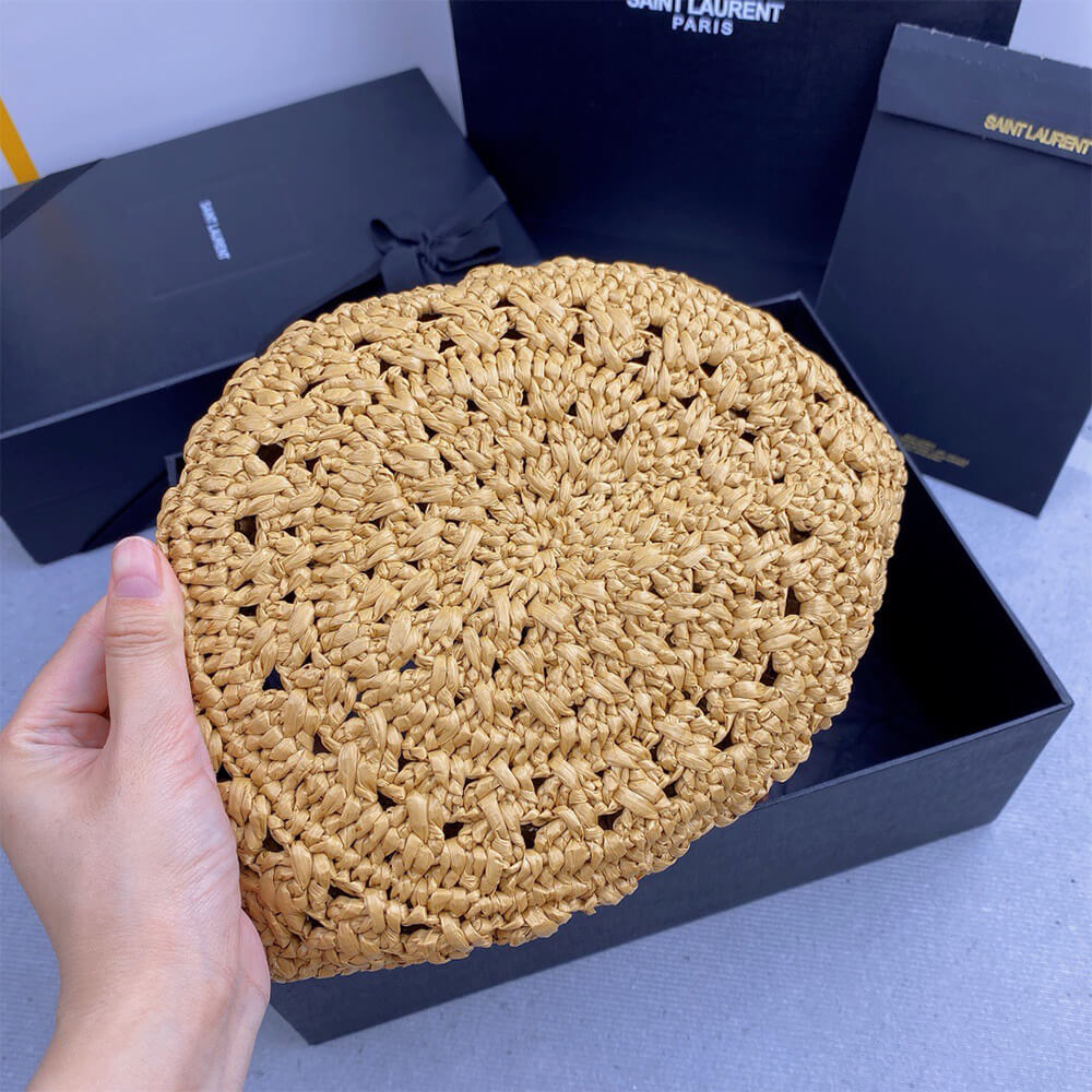 YSL Medium Panier Raffia Bag In Brown - Replica Luxury Bags™