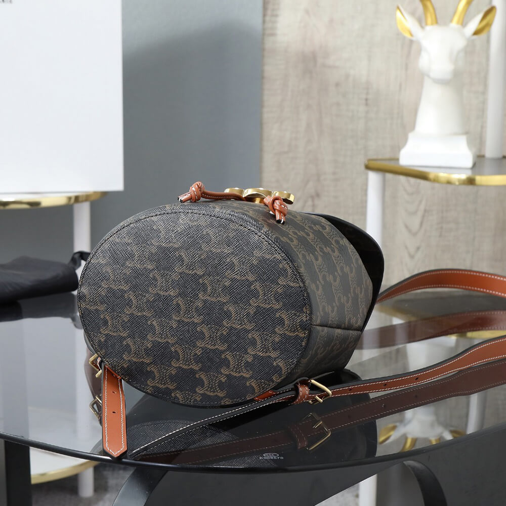 Backpack Bag Celine Bonnie in Triomphe Canvas and Calfskin - Replica Luxury Bags™