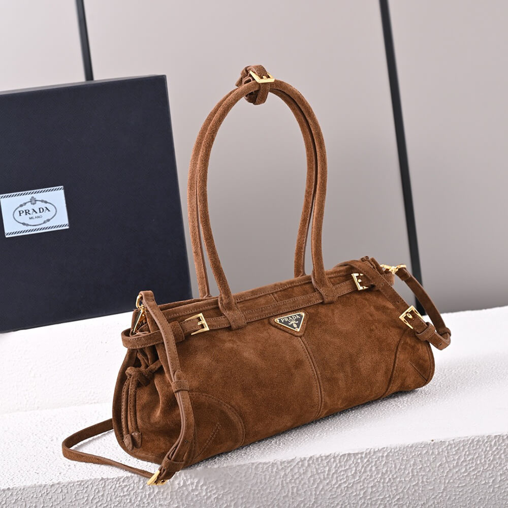 Prada Medium Suede Handbag - Replica Luxury Bags™