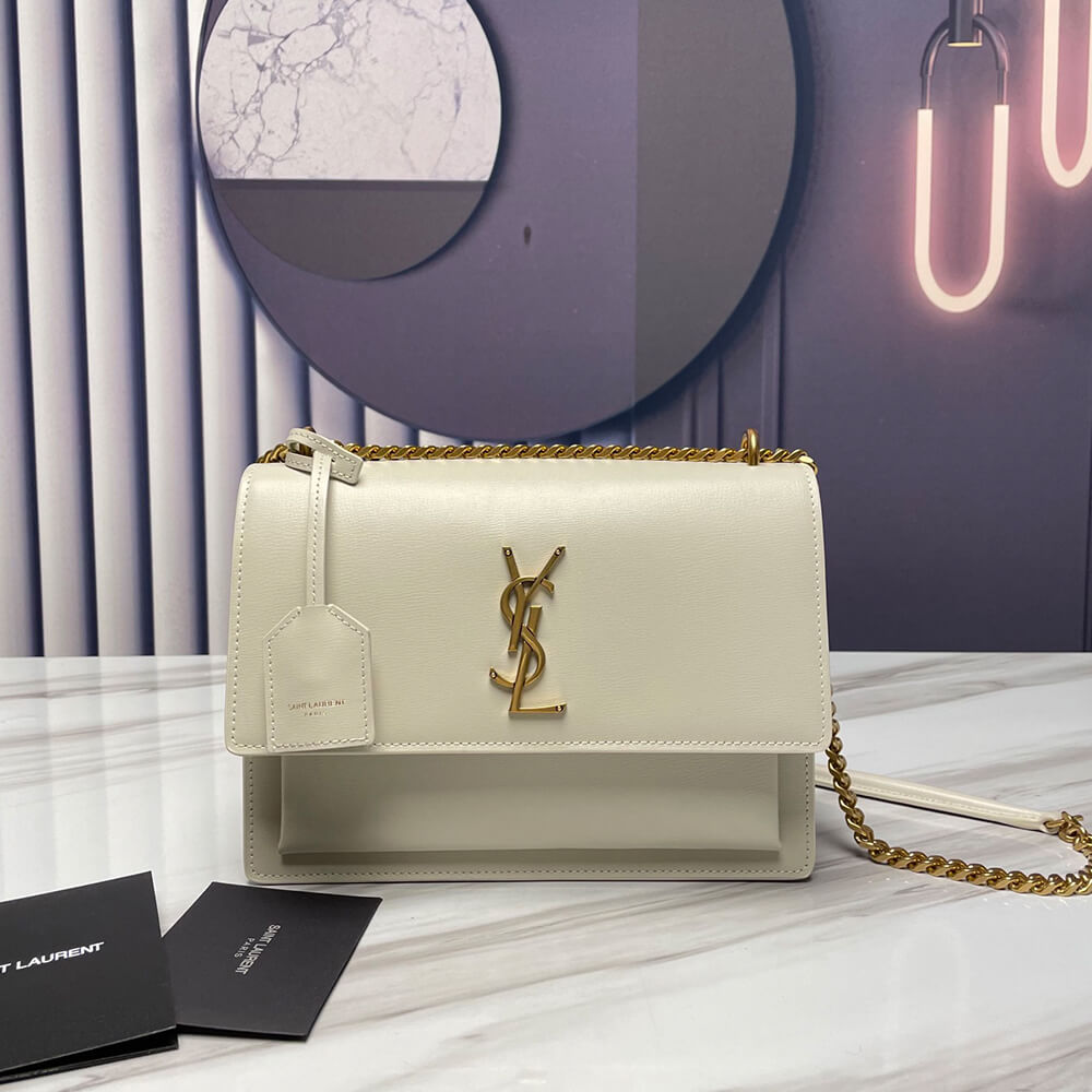 YSL Sunset Medium Chain Bag in Smooth Leather - Replica Luxury Bags™