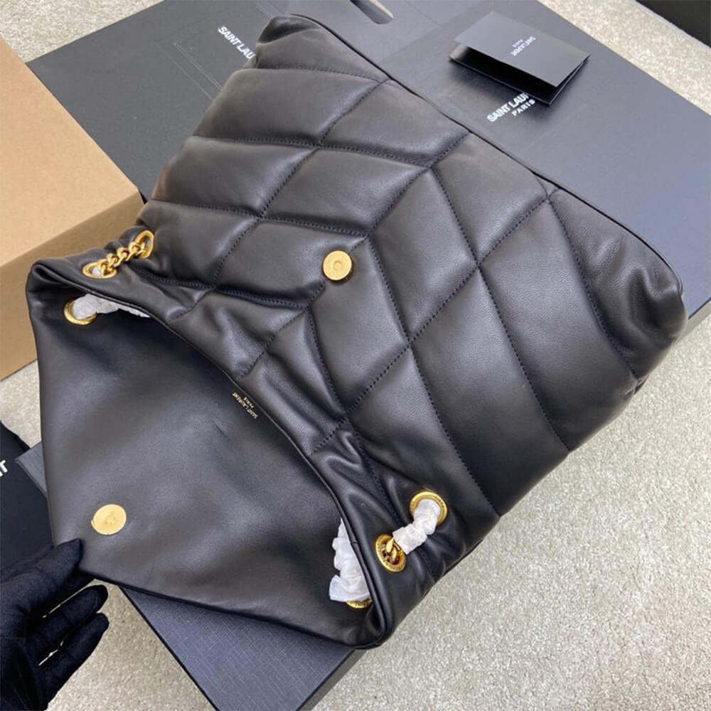 YSL Puffer Medium Chain Bag in Black - Replica Luxury Bags™