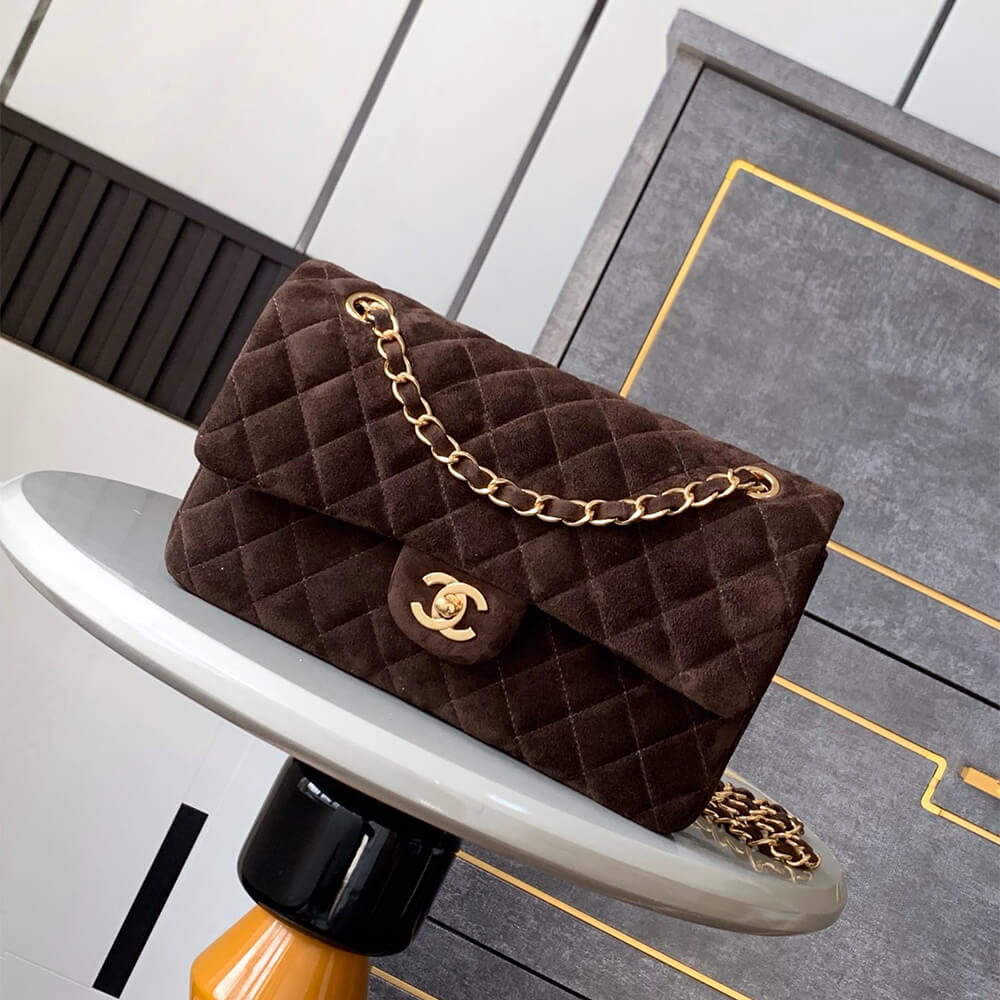 Chanel Suede Classic Double Flap Handbag - Replica Luxury Bags™