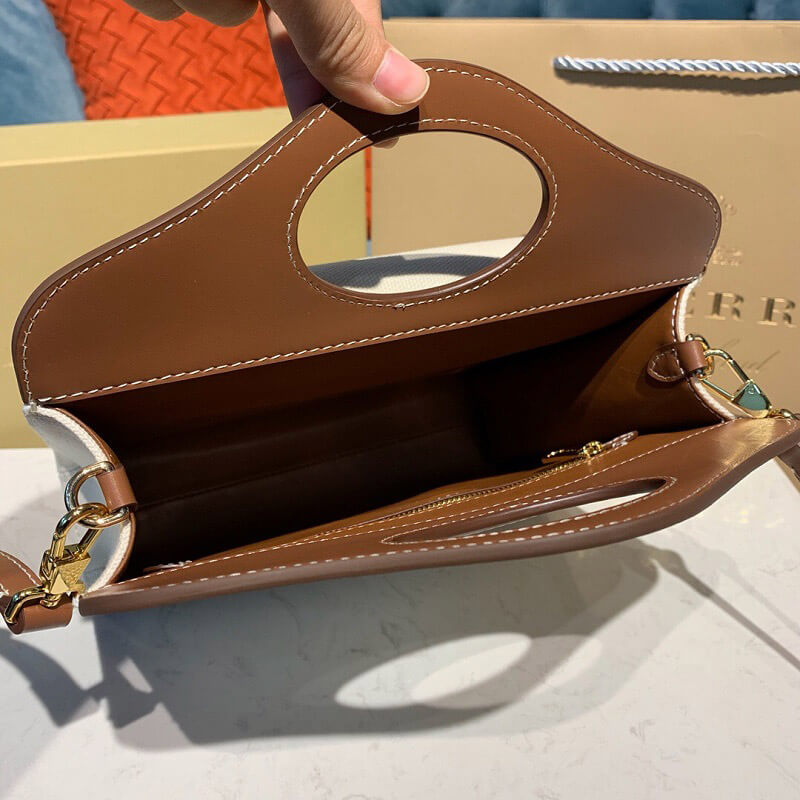 Burberry Pocket Medium Leather-trimmed Canvas Tote Bag - Replica Luxury Bags™