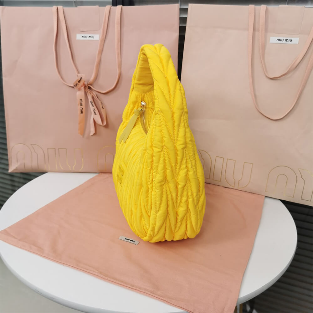 Miumiu Miu Wander Matelasse Regenerated Nylon Hobo Bag - Replica Luxury Bags™