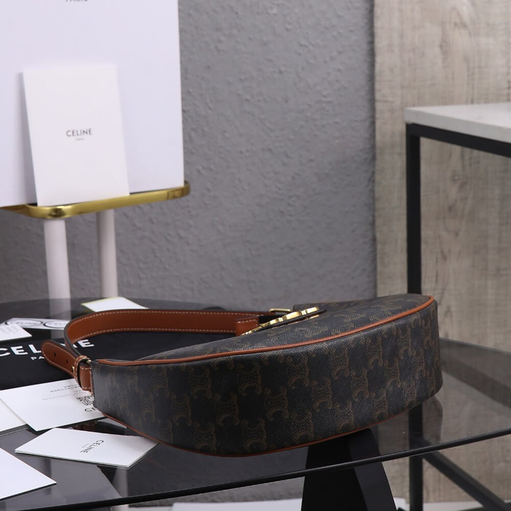 CELINE MEDIUM AVA TRIOMPHE BAG in Triomphe Canvas and calfskin - Replica Luxury Bags™