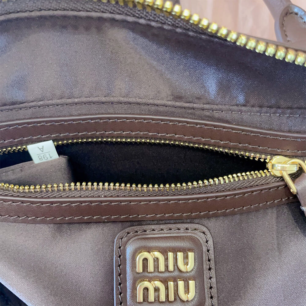 Miumiu Large Arcadie Leather Bag - Replica Luxury Bags™