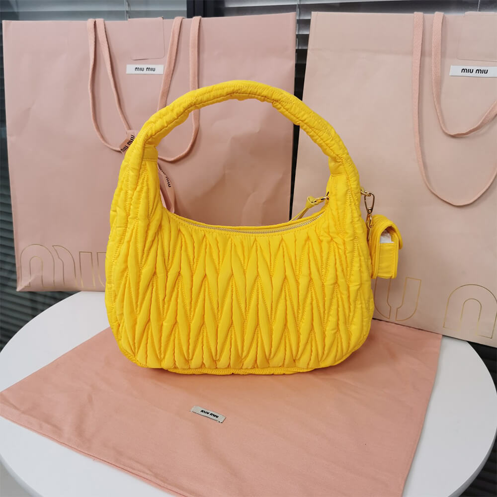 Miumiu Miu Wander Matelasse Regenerated Nylon Hobo Bag - Replica Luxury Bags™
