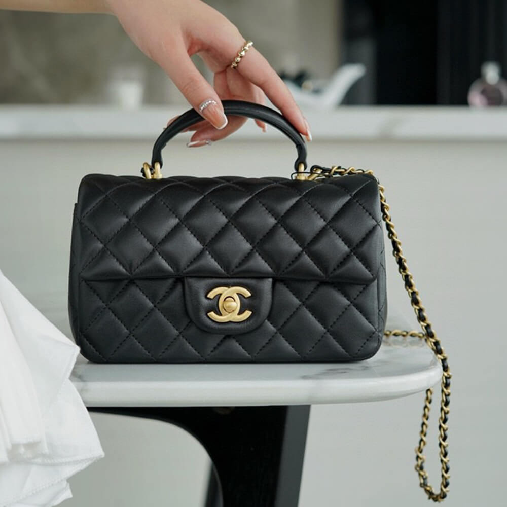 Chanel Mini Flap Bag with Top Handle - Replica Luxury Bags™
