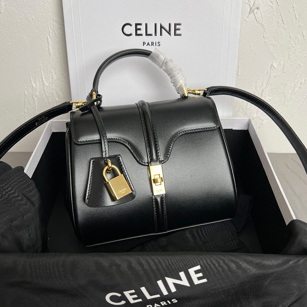 Celine Mini 16 Bag in Satinated Calfskin - Replica Luxury Bags™