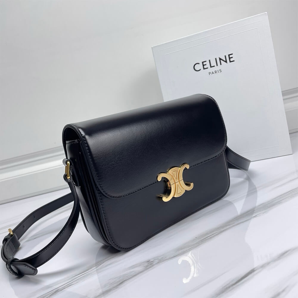 Celine Classique Triomphe Bag In Shiny Calfskin - Replica Luxury Bags™