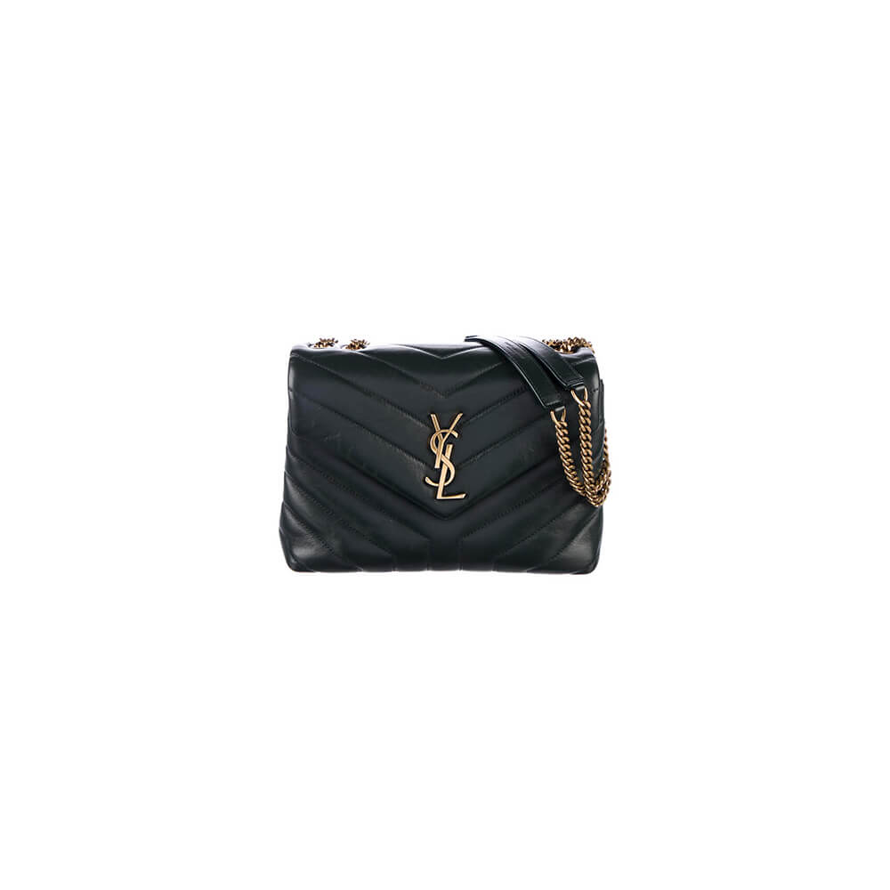 YSL Loulou Small Chain Bag in Black Leather Gold Hardware - Replica Luxury Bags™