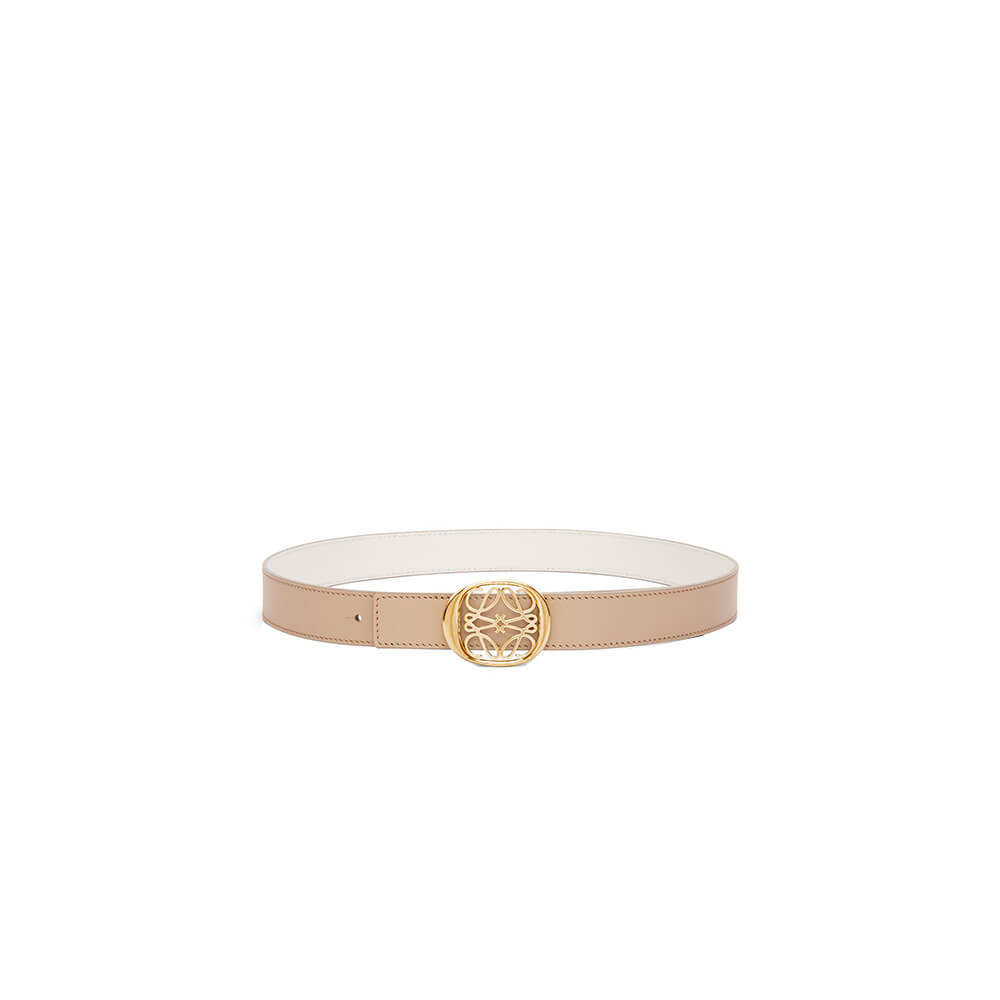 LOEWE Reversible Anagram Ellipse belt in smooth calfskin 28mm - Replica Luxury Bags™