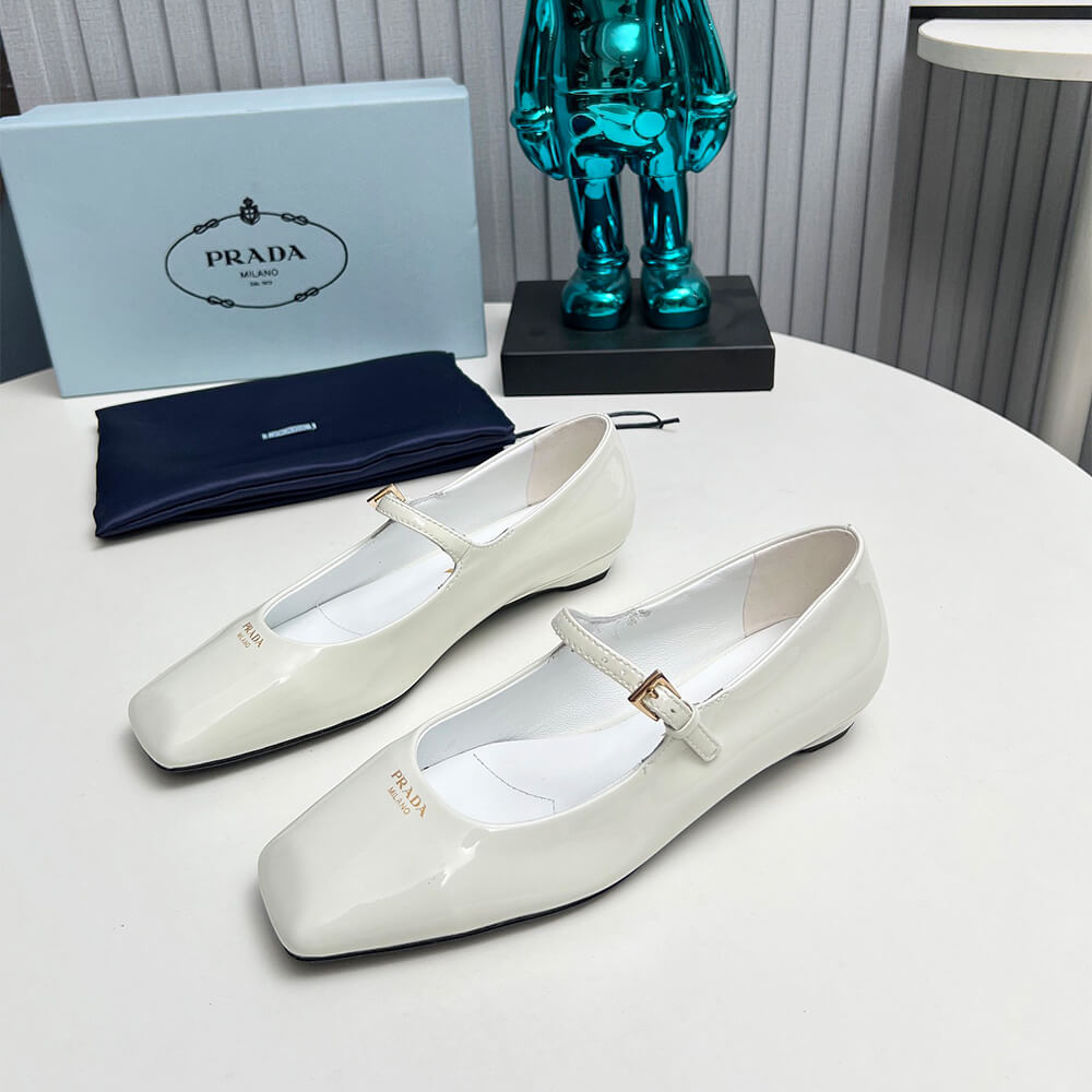 Prada Patent Leather Mary Jane Ballerinas Shoes - Replica Luxury Bags™