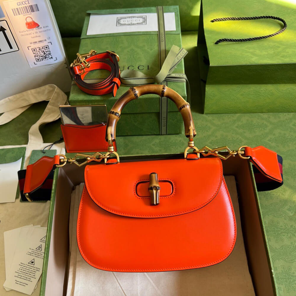GUCCI BAMBOO 1947 JUMBO GG SMALL TOP HANDLE BAG - Replica Luxury Bags™
