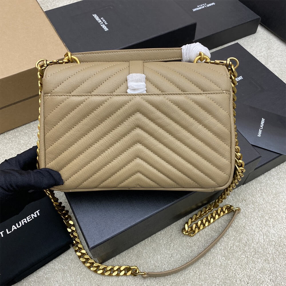 YSL College Medium Chain Bag In Quilted Leather - Replica Luxury Bags™