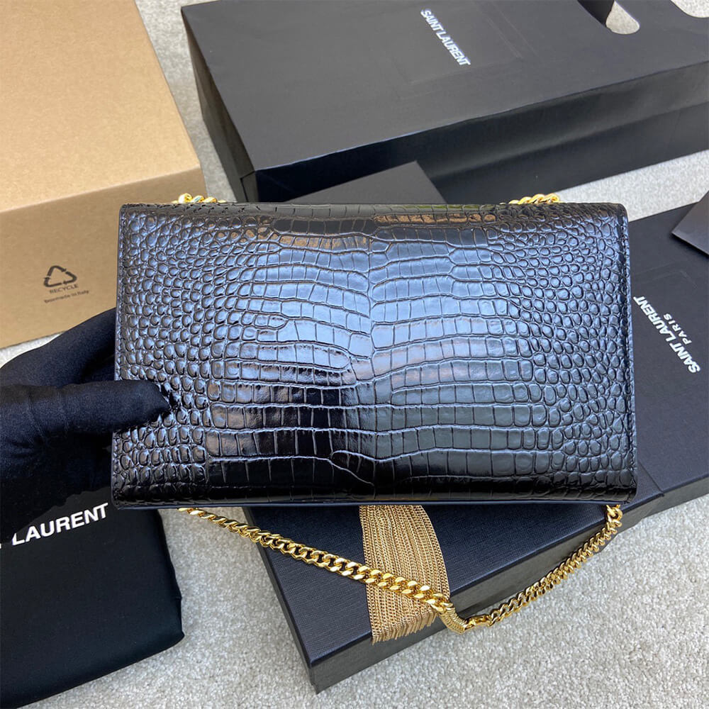 YSL Kate Medium Tassel Bag in Crocodile Embossed Leather - Replica Luxury Bags™