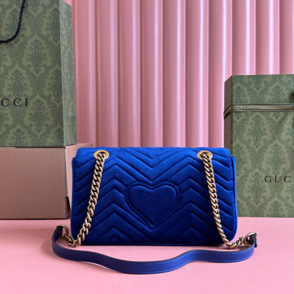 Gucci GG Velvet Small Marmont Shoulder Bag - Replica Luxury Bags™