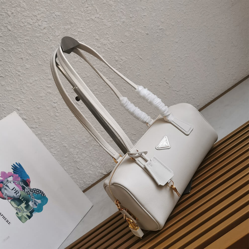 Prada Medium Leather Top Handle Bag with Padlock - Replica Luxury Bags™