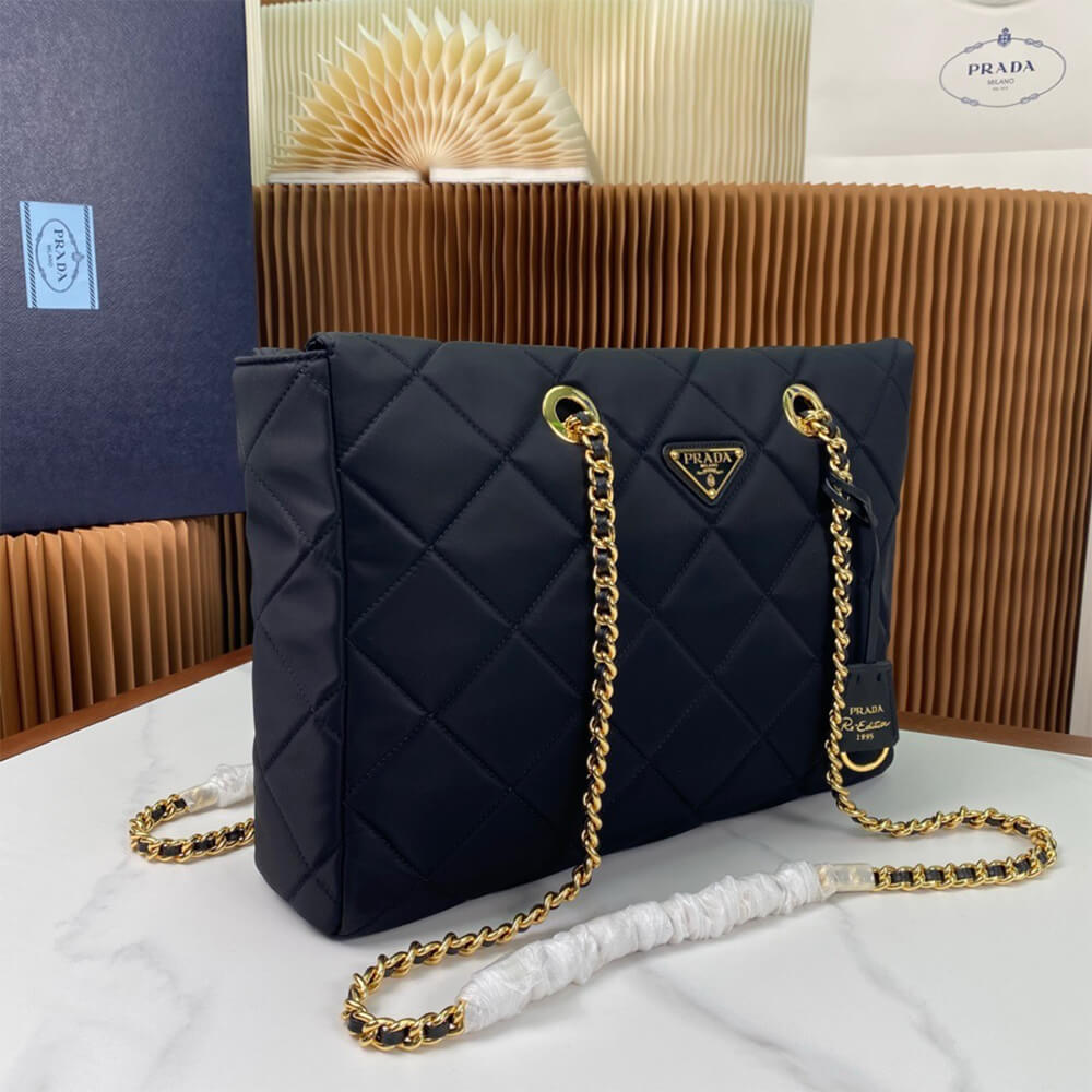 Prada Re-Edition 1995 Chaîne Medium Re-Nylon Tote Bag - Replica Luxury Bags™