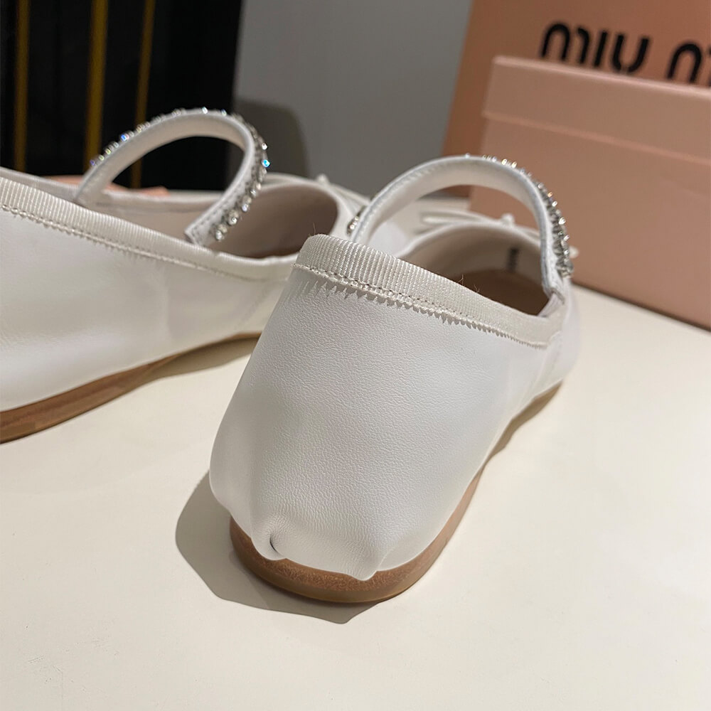 MiuMiu Leather Ballerinas Shoes - Replica Luxury Bags™