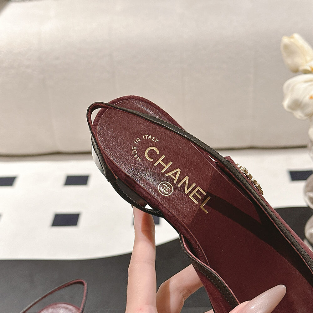 Chanel Diamond Buckle Slingbacks Shoes - Replica Luxury Bags™
