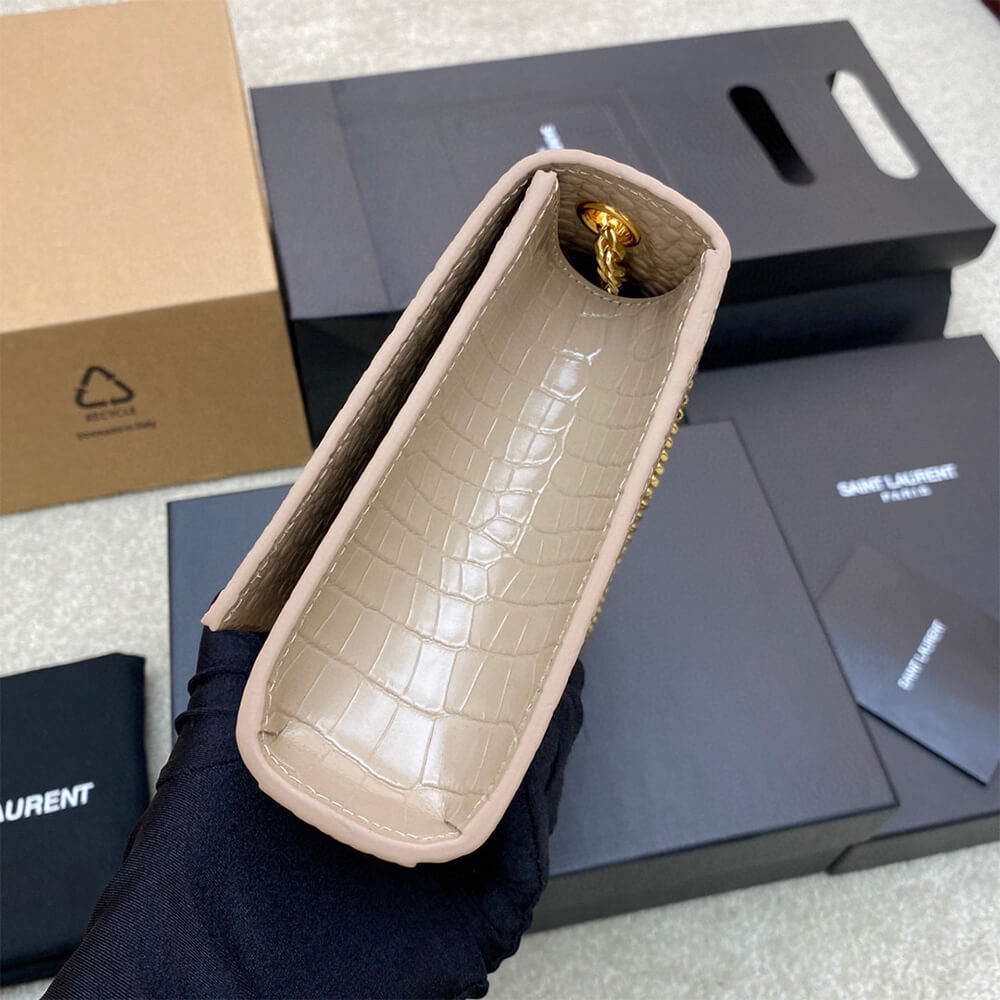 YSL Kate Medium Tassel Bag in Crocodile-Embossed Leather - Replica Luxury Bags™