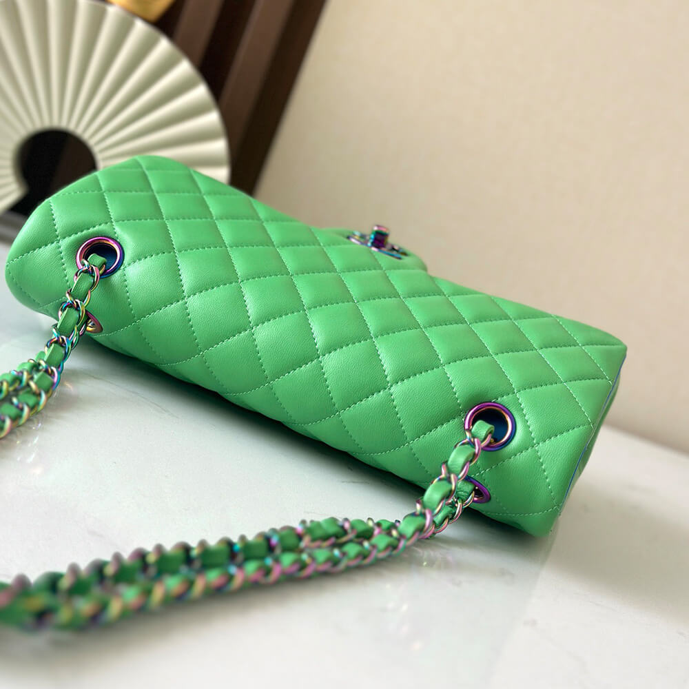 Chanel Classic Flap Handbag in Green and Blue - Replica Luxury Bags™
