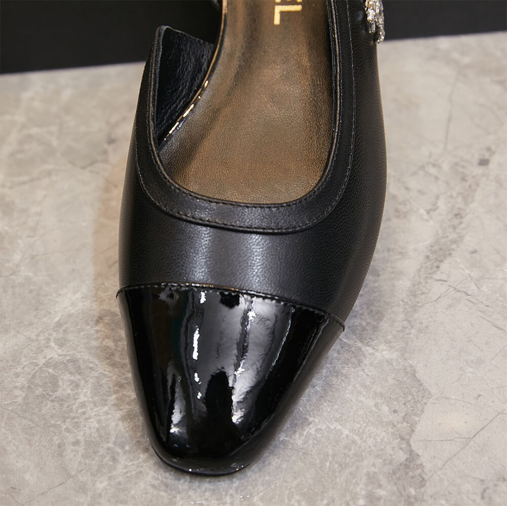 Chanel Diamond Buckle Slingbacks Shoes - Replica Luxury Bags™