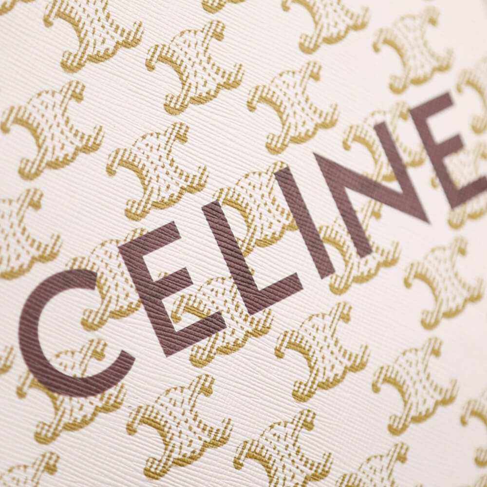 Celine Mini Vertical Cabas Bag in Triomphe Canvas With Celine Print - Replica Luxury Bags™