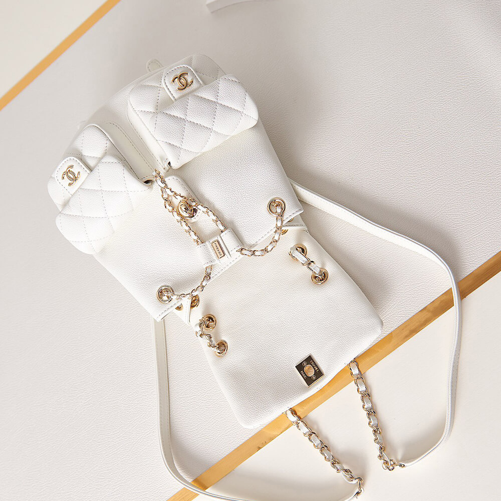 Chanel Backpack Bag in White - Replica Luxury Bags™