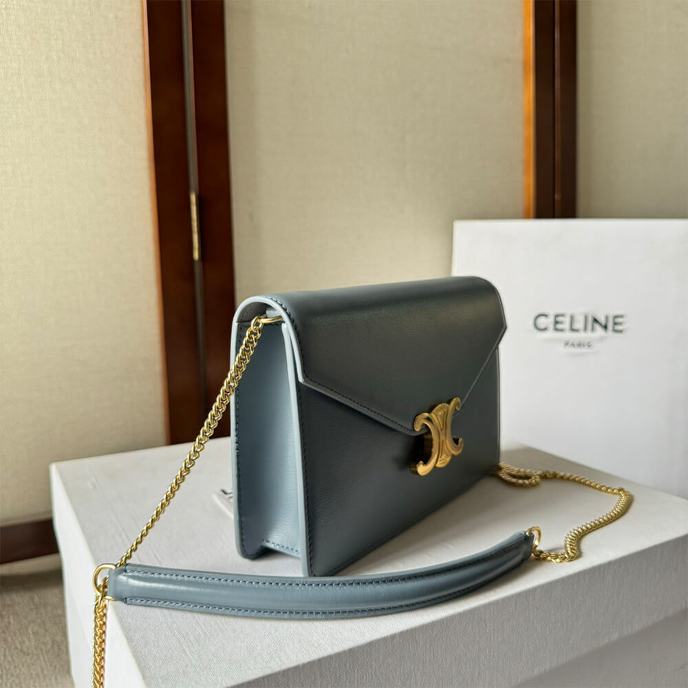 Celine Wallet On Chain Margo Bag in Shiny Calfskin - Replica Luxury Bags™