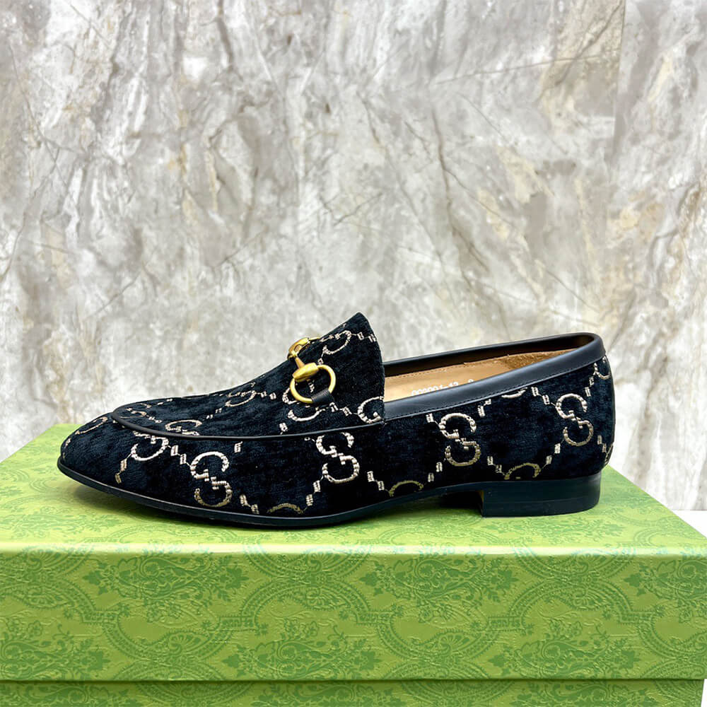 Gucci Velvet Men Loafers Shoes - Replica Luxury Bags™