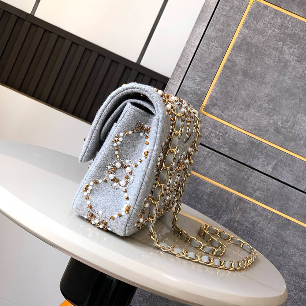 Chanel Pearl Classic Double Flap Handbag - Replica Luxury Bags™