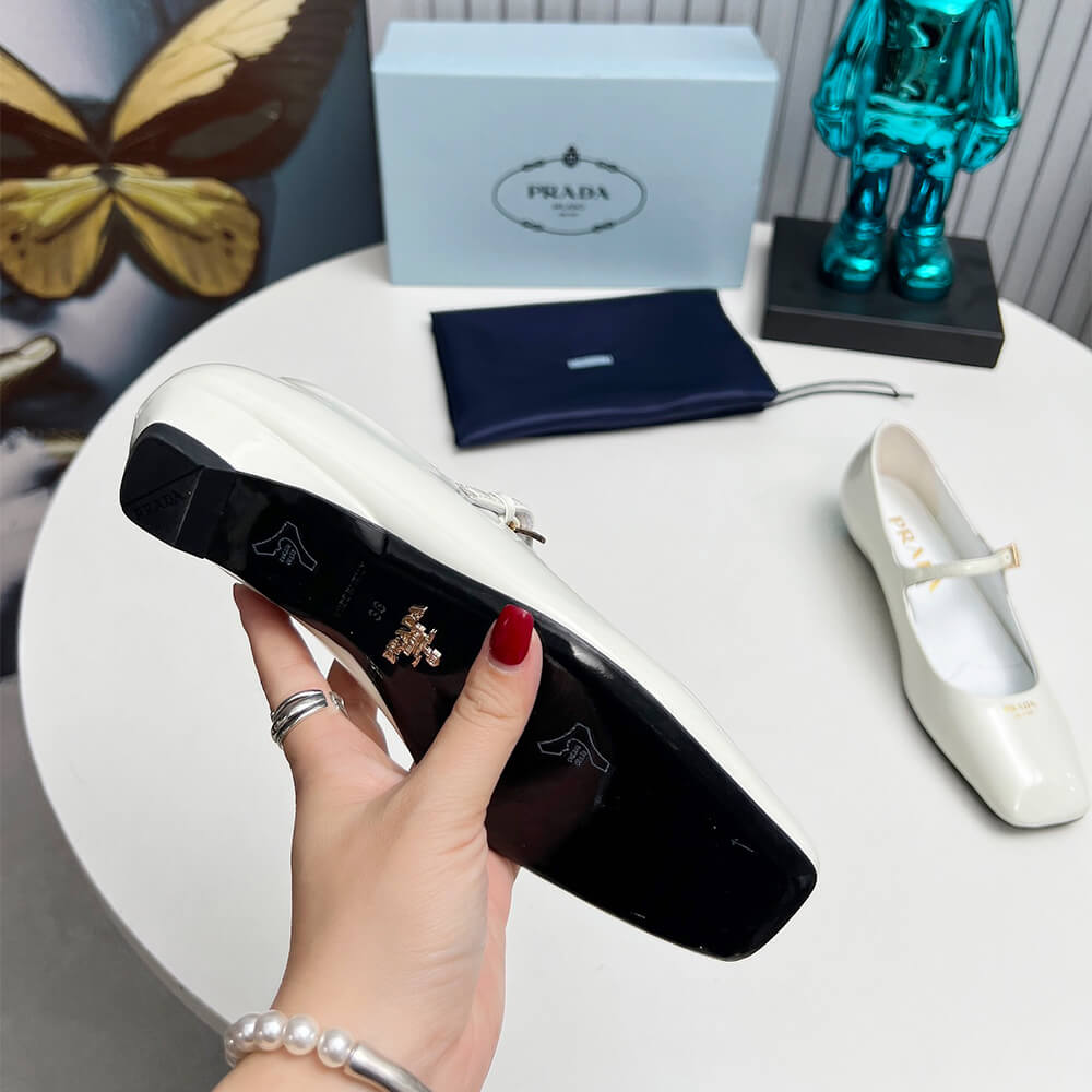 Prada Patent Leather Mary Jane Ballerinas Shoes - Replica Luxury Bags™