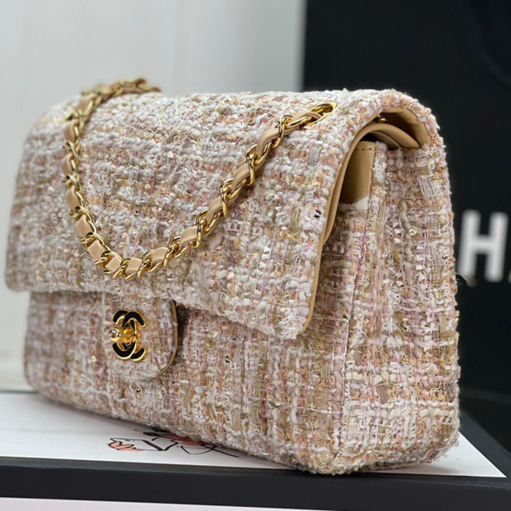 Chanel Tweed Medium Classic Flap Bag - Replica Luxury Bags™