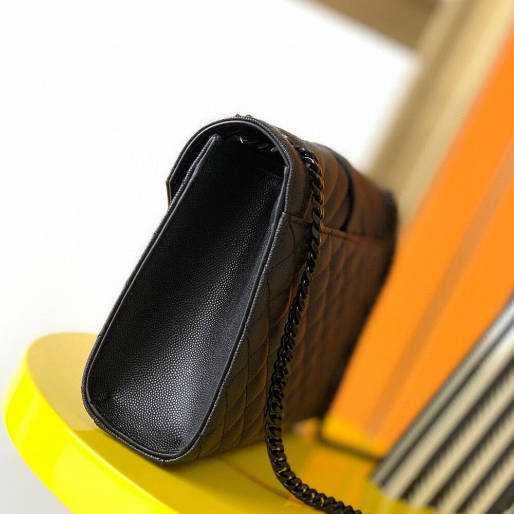 YSL Envelope Medium Bag in Quilted Grain De Poudre Embossed Leather - Replica Luxury Bags™