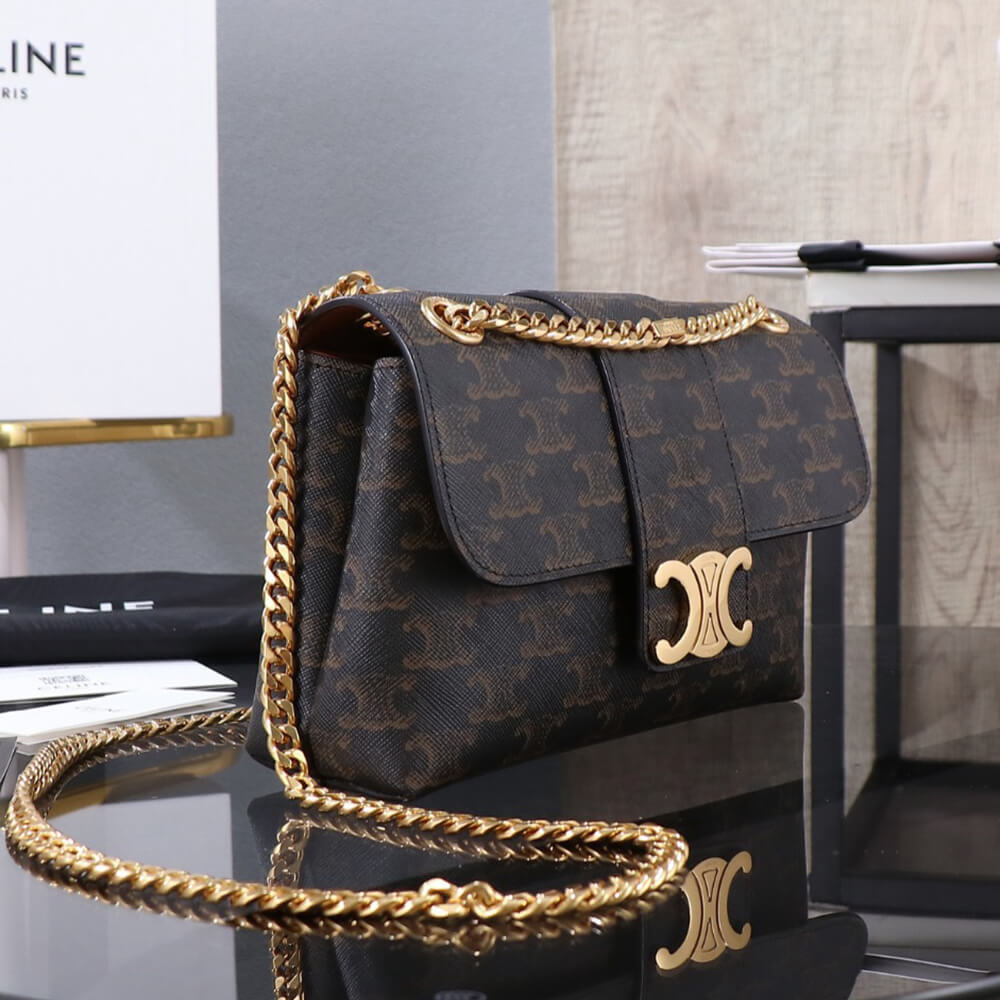 Teen Celine Victoire Bag In Triomphe Canvas - Replica Luxury Bags™