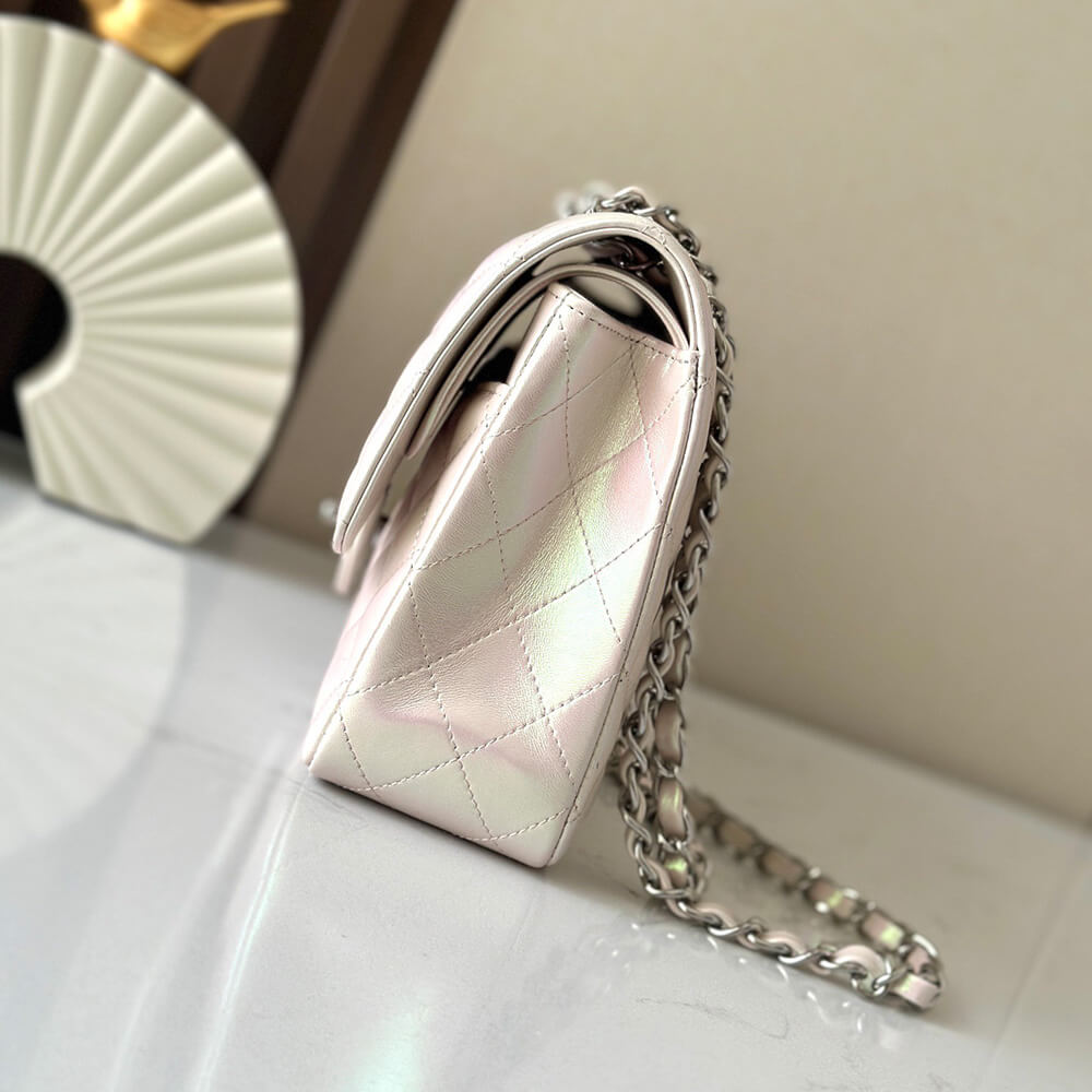 Chanel Classic Flap Handbag in Gradient Cream White with Silver Hardware - Replica Luxury Bags™