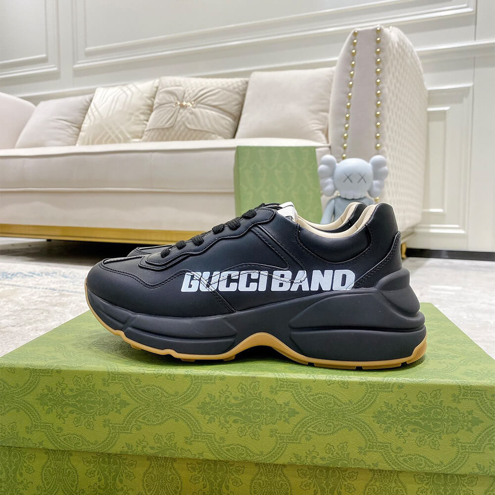 Gucci Rhyton  Gucci Band Black  Sneaker Shoes - Replica Luxury Bags™