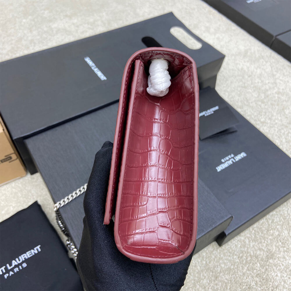 YSL Kate Medium Tassel Bag in Crocodile-Embossed Leather - Replica Luxury Bags™