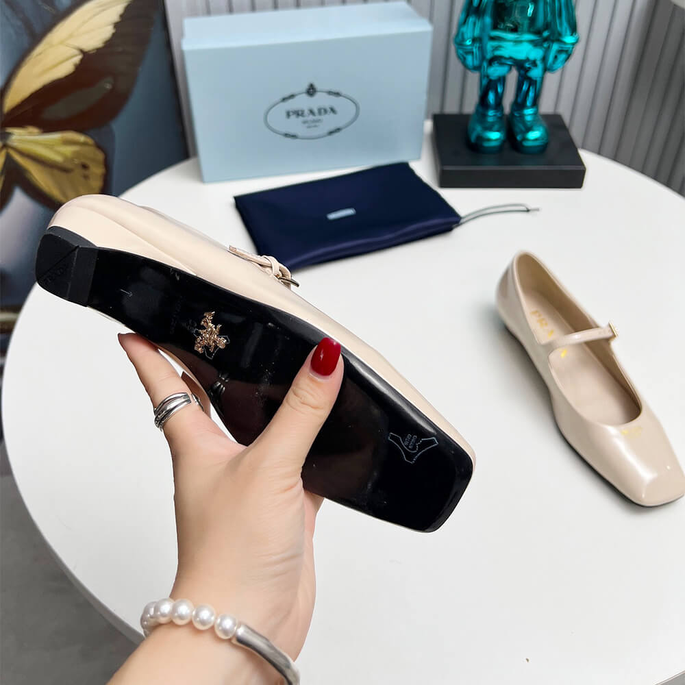 Prada Patent Leather Mary Jane Ballerinas Shoes - Replica Luxury Bags™