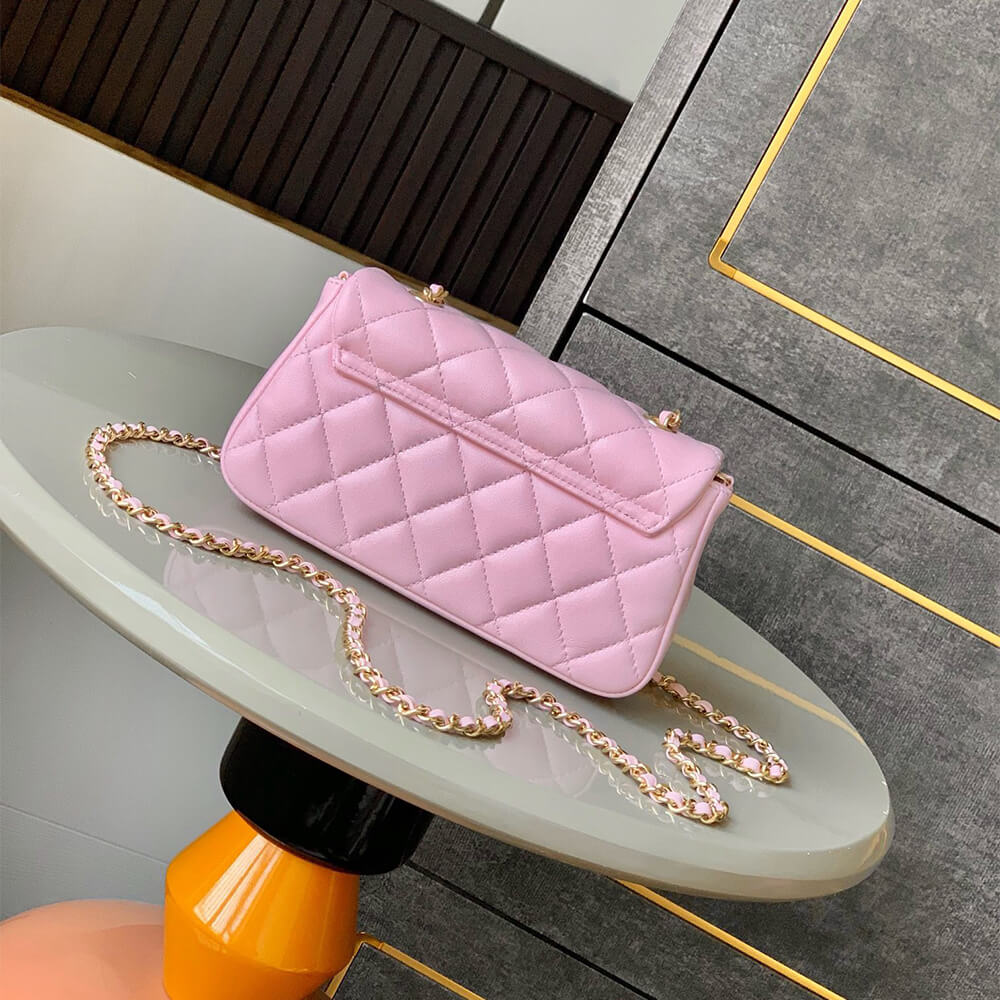 Chanel Flap Phone Holder Bag With Chain - Replica Luxury Bags™