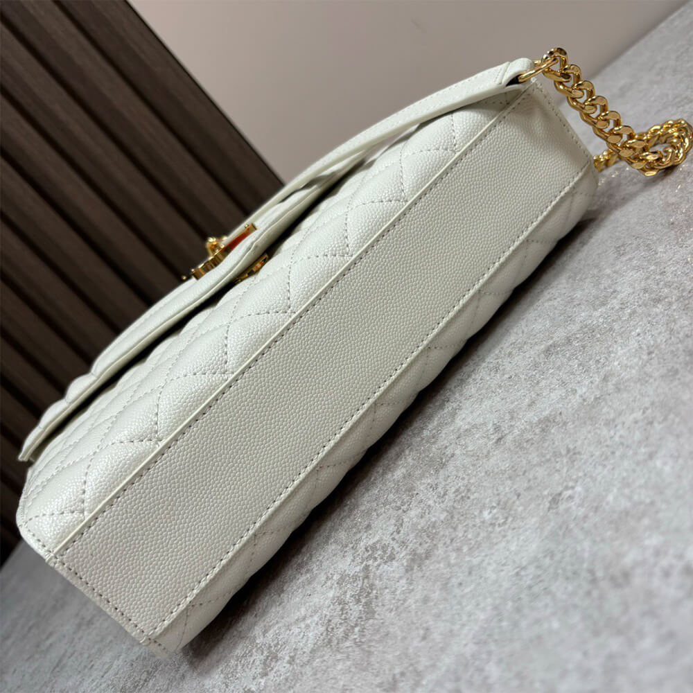 YSL Envelope Medium Bag in Grained Leather - Replica Luxury Bags™