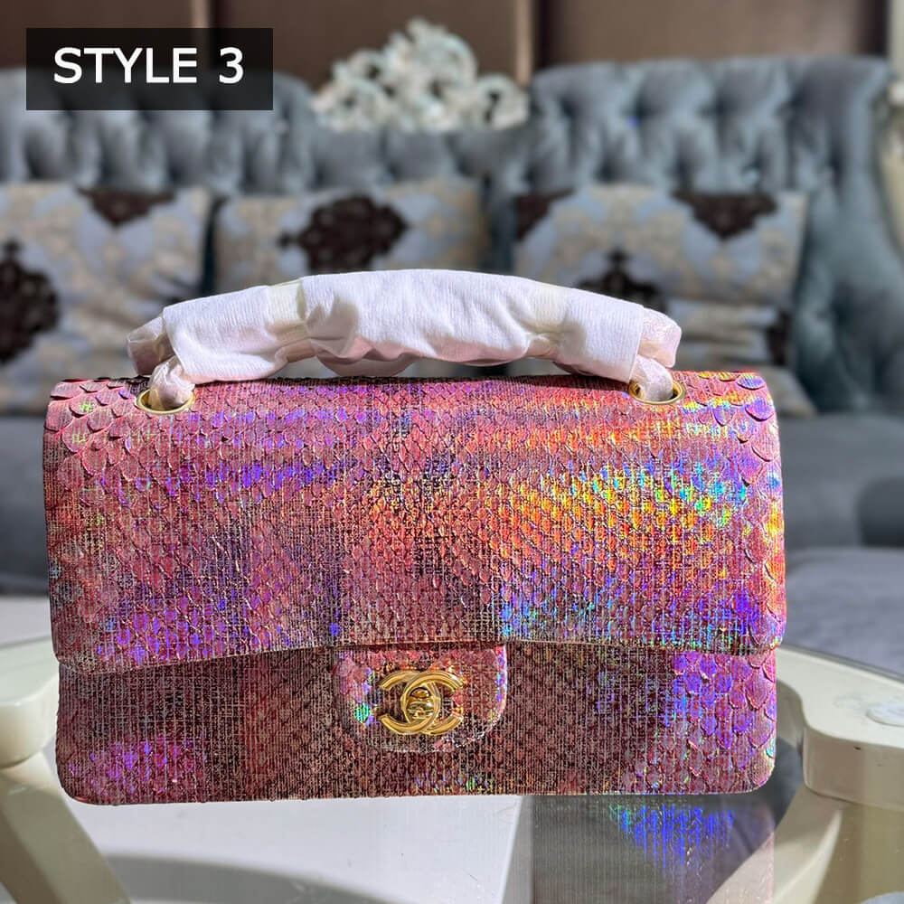 Chanel Classic Flap Medium Bag in Python - Replica Luxury Bags™