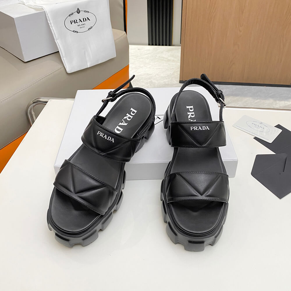 Prada Monolith leather sandals Shoes - Replica Luxury Bags™