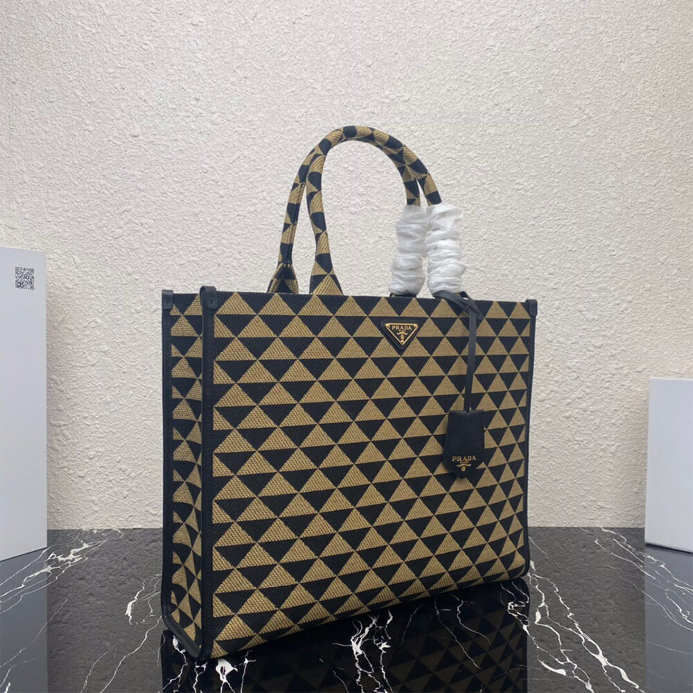 Large Prada Symbole jacquard fabric handbag - Replica Luxury Bags™