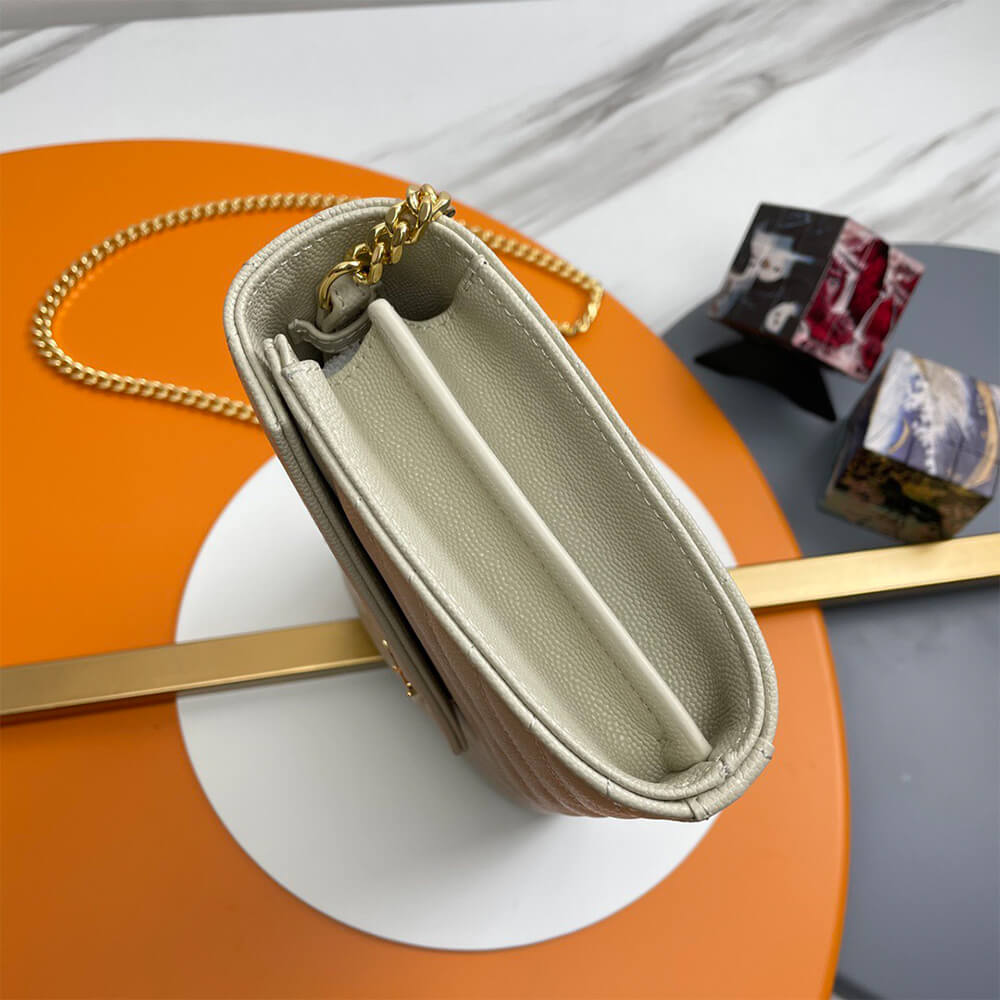 YSL Classic Cassandre Chain Wallet Bag in Grain De Poudre Leather - Replica Luxury Bags™